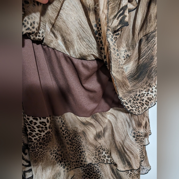 PLUS SIZE 2X waterfall layered dress animal print - Picture 2 of 8